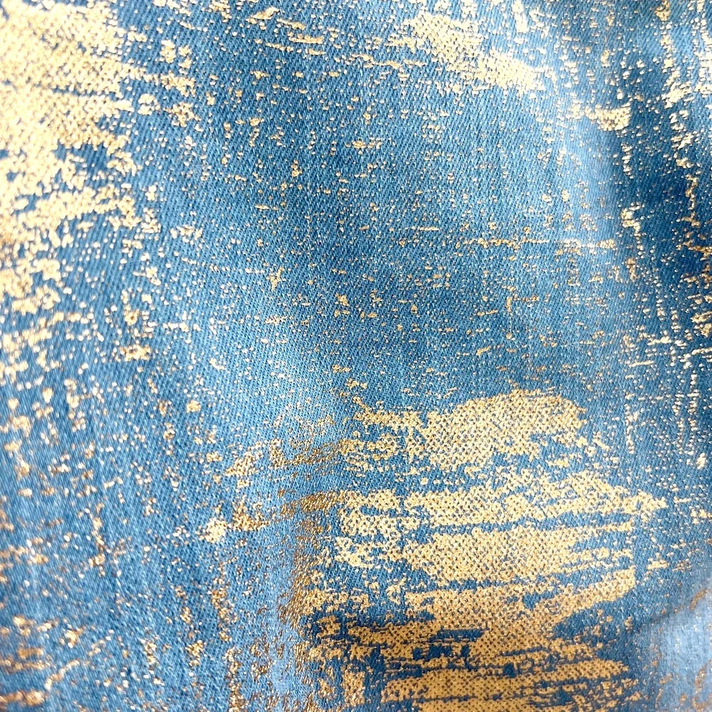 L&B Lucky & Blessed Boyfriend Jeans Gold Leaf Panel Light Wash Women's Size 14 - Picture 6 of 9